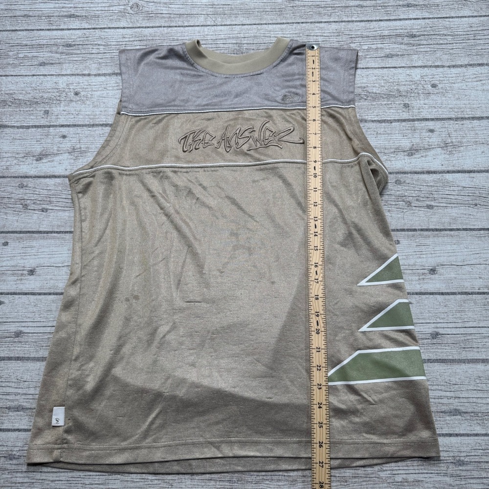Y2K Reebok Allen Iverso Shirt Men's Small Tan Sleeveless The Answer AI3 Graphic - Picture 4 of 6
